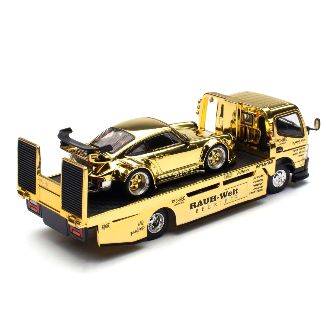 Pop Race 1:64 RWB 930 and Fuso Truck Gold Set HEC 2026