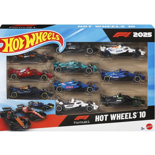[PRE ORDER] Hot Wheels Mainline 1:64 Basic 10 Pack Set F1 Racing 2025