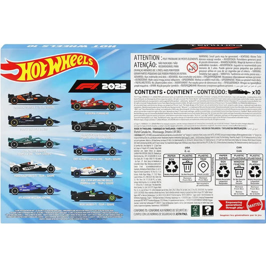 [PRE ORDER] Hot Wheels Mainline 1:64 Basic 10 Pack Set F1 Racing 2025
