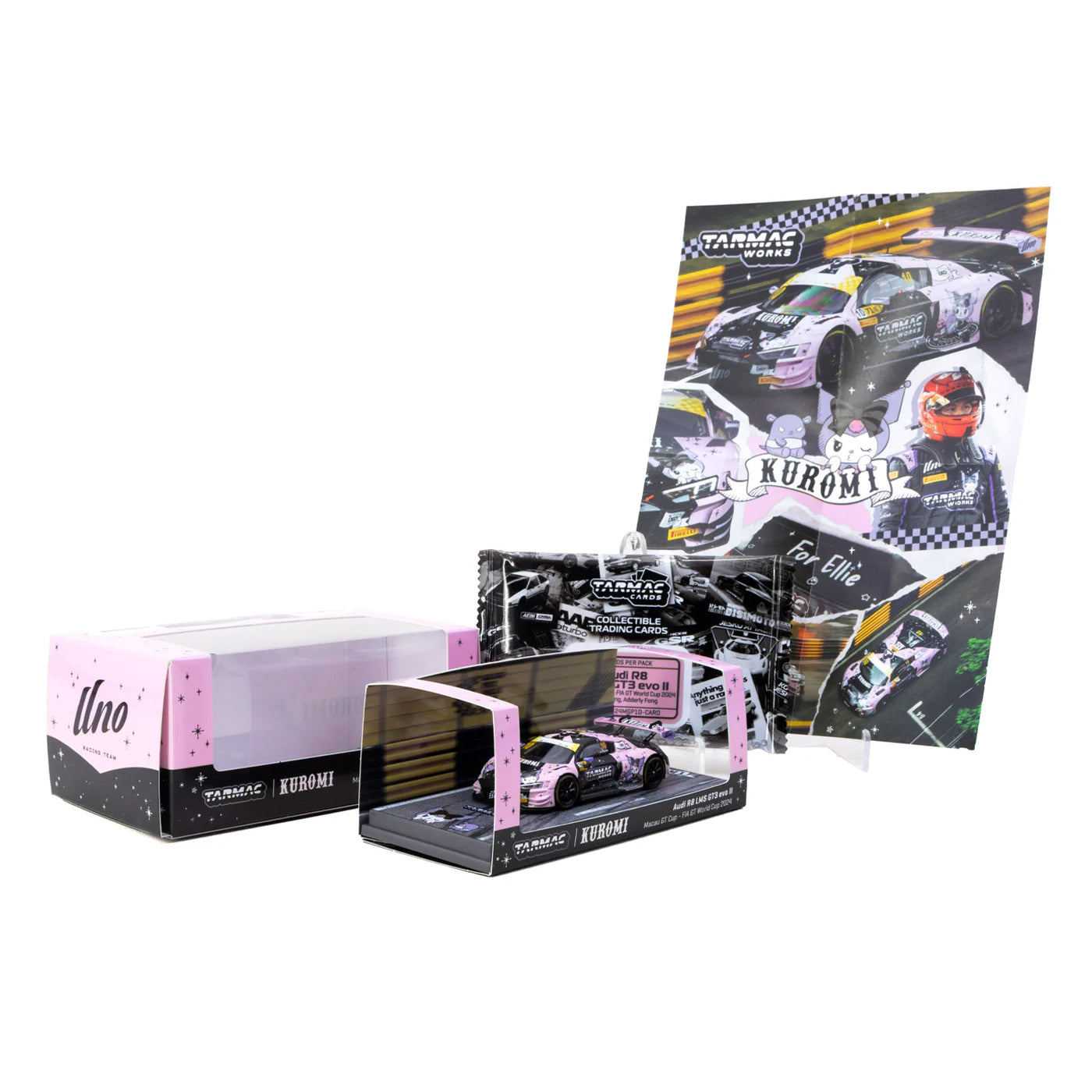 Tarmac Works 1:64 Audi R8 LMS GT3 evo II Macau GT Cup FIA GT World Cup 2024 #10 with Tarmac Cards Combo Set