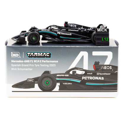 Tarmac Works 1:64 Mercedes-AMG F1 W14 E Performance Spanish Grand Prix 2023 Mick Schumacher with pit board
