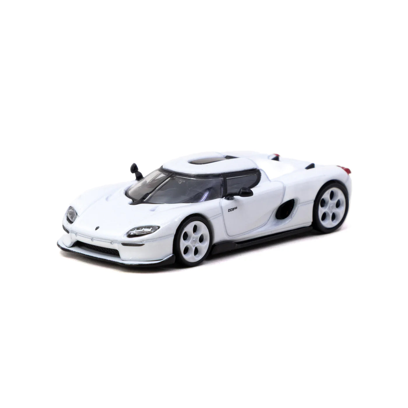 Tarmac Works 1:64 Koenigsegg CC850 White Model Car Global64 + Trading Cards Combo Set