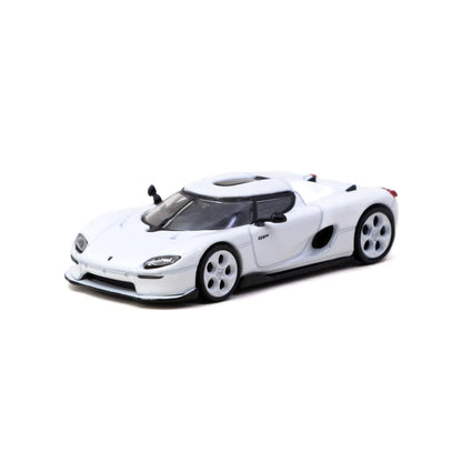 Tarmac Works 1:64 Koenigsegg CC850 White Model Car Global64 + Trading Cards Combo Set