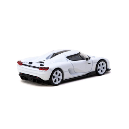 Tarmac Works 1:64 Koenigsegg CC850 White Model Car Global64 + Trading Cards Combo Set