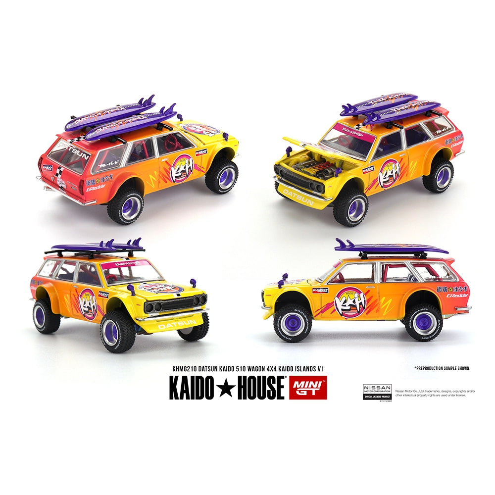 Kaido House 1:64 Datsun KAIDO 510 Wagon 4×4 Kaido Islands v1 Orange KHMG210