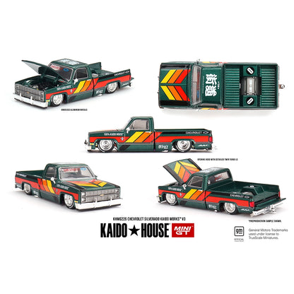 Kaido House 1:64 Chevrolet Silverado Kaido Works V3 Dark Green KHMG226