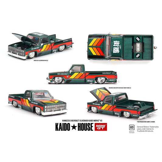 Kaido House 1:64 Chevrolet Silverado Kaido Works V3 Dark Green KHMG226
