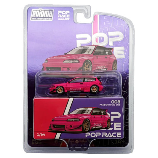 Pop Race Enigma 1:64 Pandem Civic EG6 Pink PRE008