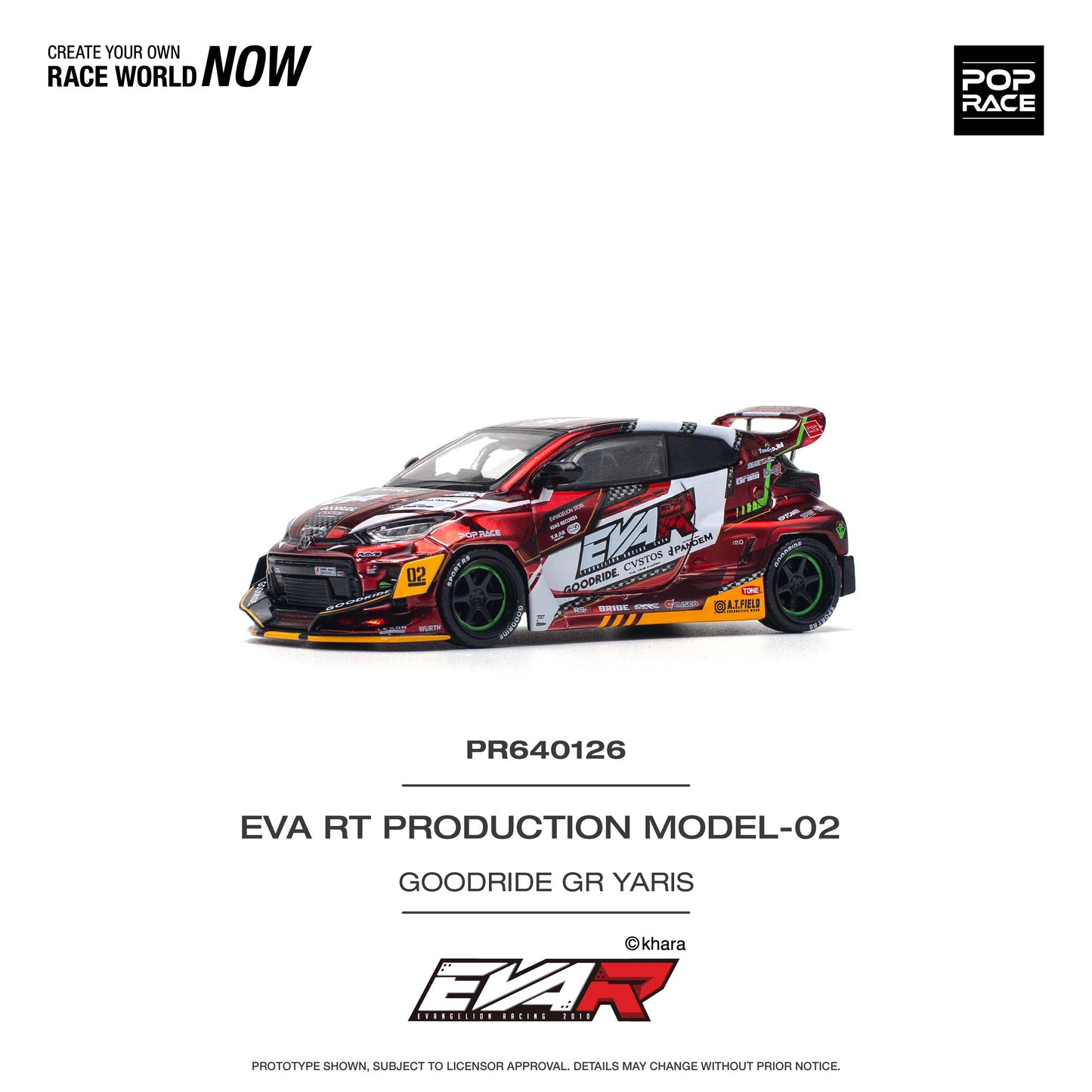 Pop Race 1:64 EVA RT Production Model Goodride GR Yaris PR640126